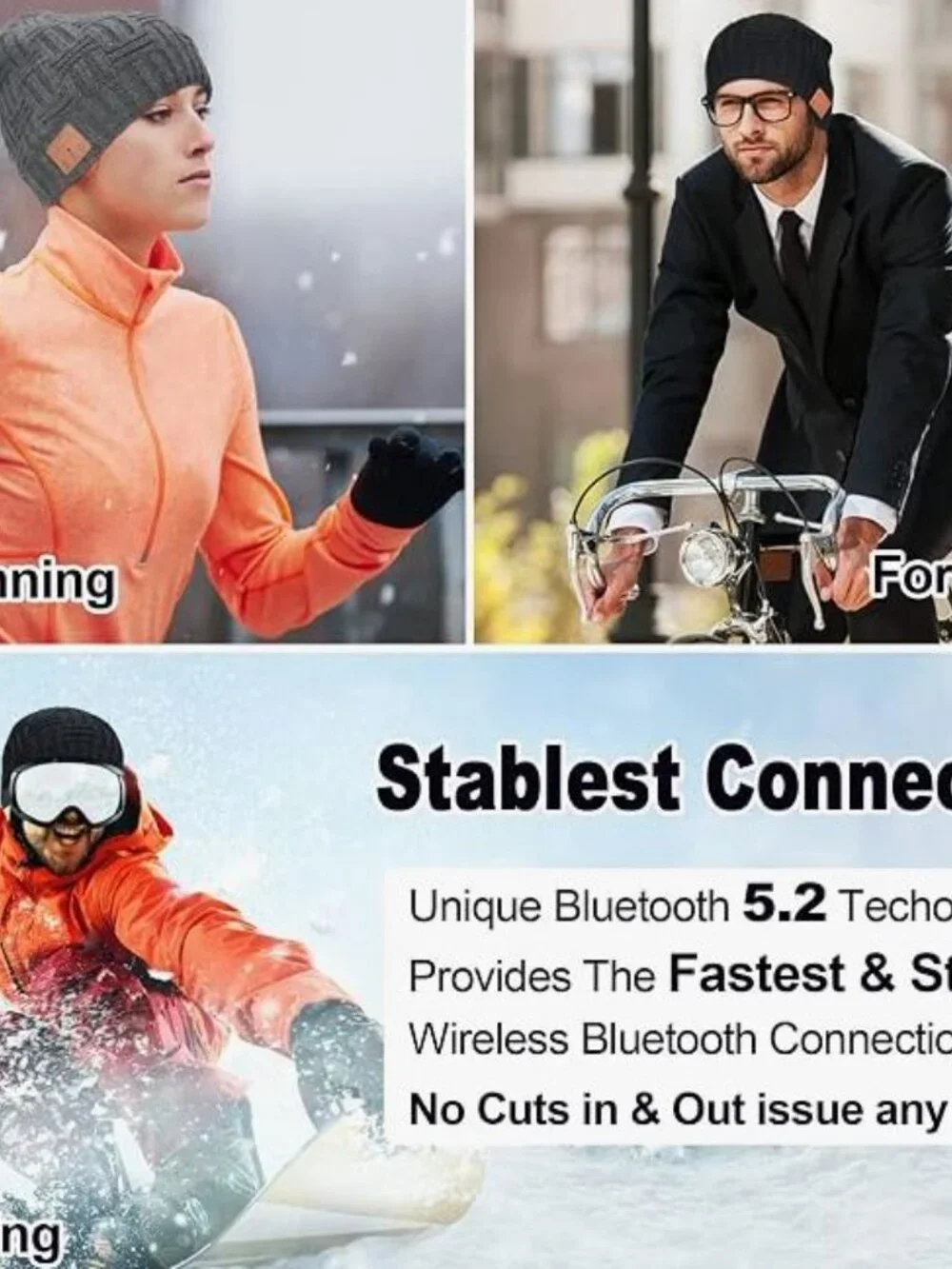 Bluetooth Beanie,Wireless Beanie Headphones Hat Unique Christmas Tech Gifts